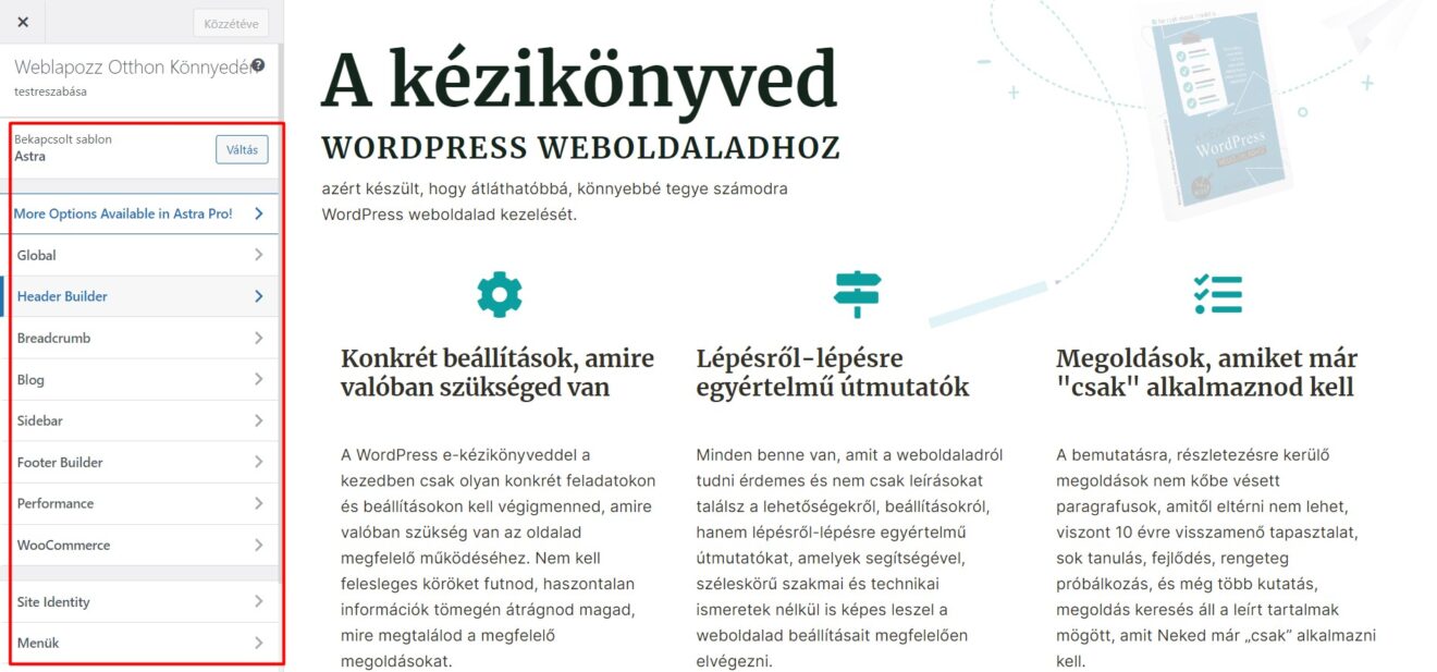 Weboldalad testreszabása